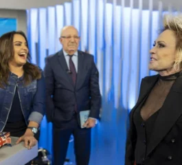 Ana Maria Braga deixa Fabíola Reipert sem jeito com ‘bronca’ durante visita a RecordTV para gravação de especial